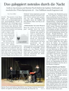 Zeitungsartikel Schwäbische Notenlos in Eglofs 2015-11-28